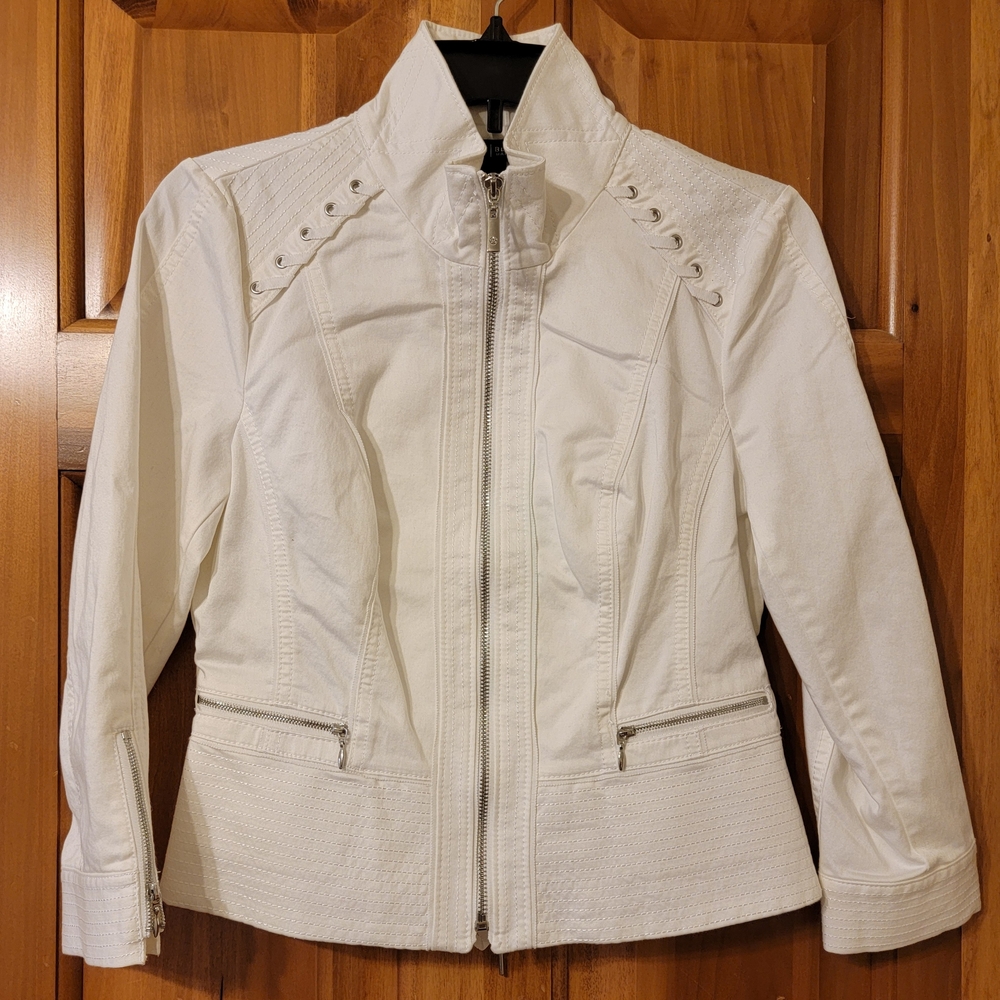 White House Black Market Off-White Utility Jacket